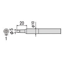 Goot 5mm Chisel Tip for CXR-80D