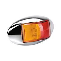 LED 10-33v Side Marker Amber / Red Lamp - Chrome Base