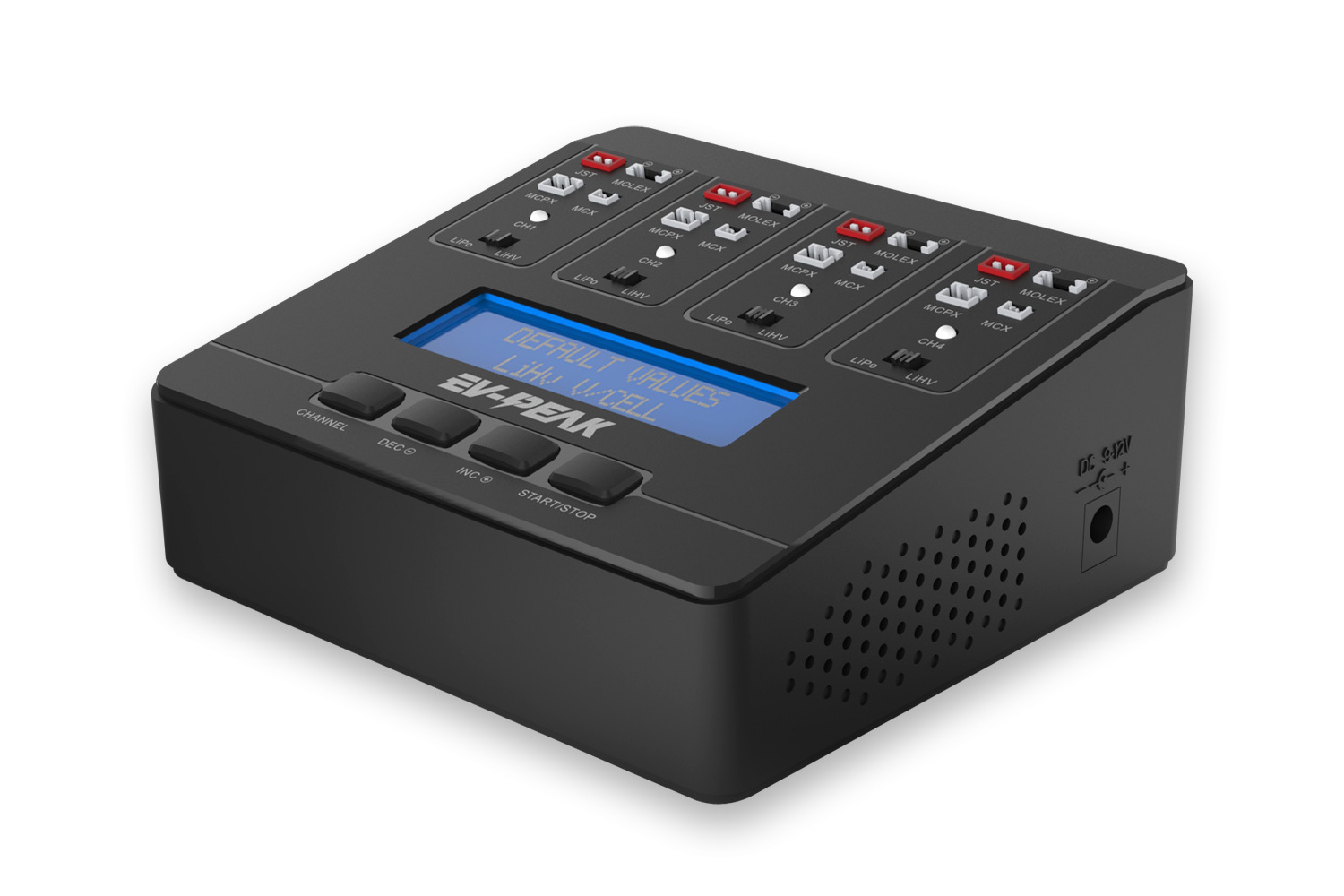 EV-Peak E6 AC-DC Intelligent 4 Port 3.7v Lipo and LiHV Battery Charger