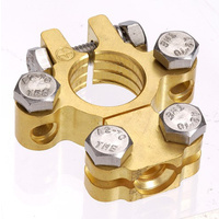 Brass Saddle Battery Terminal with Dual Auxiliary (Pos)