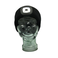 Black LED Head Lamp Beanie