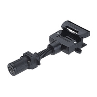 Trailer Round 6 Pin Female Socket to 7 Pin Flat Male Plug Adaptor