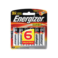 Energizer Max AA Alkaline Battery (6 Pack)