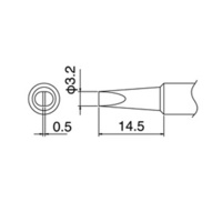 Hakko 3.2mm Chisel Soldering Tip for FX888 Series Stations