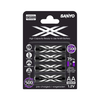 Panasonic Eneloop XX 2550mah Ready To Use AA Battery (4 Pack)