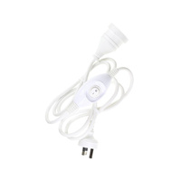 1.8m Extension Cord with In Line Switch - White