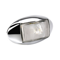 LED 10-33v White Front Marker Lamp - Chrome Base