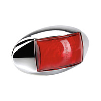 LED 10-33v Rear Red Marker Lamp - Chrome Housing