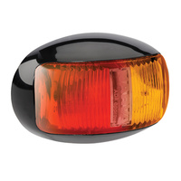 LED Side Red / Amber Marker Lamp Black Oval Base