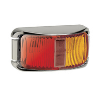 LED 10-33v Side Red / Amber Marker Lamp Chrome Base