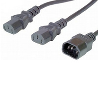 Power Cable Male to Two Female IEC320 Cable (1.8m)