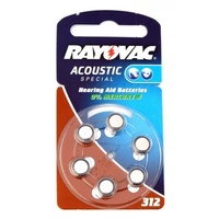 Rayovac V312 Zinc Air Hearing Aid Battery (6 Pack)