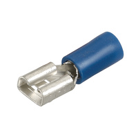 Female 4mm Blue Blade Crimp Terminal (100 Pack)