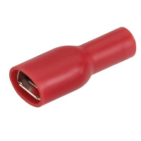 Female 6.3mm Red Insulated Blade Crimp Terminal (100 Pack)