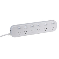6 Way Switched Power Board with Surge and Overload Protection