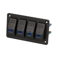 Illuminated 4 Way Blue Rocker Switch Panel
