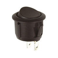 Round Rocker Switch Black 6a SPST