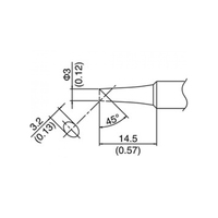 Hakko 3mm Bevel Soldering Tip for FX888 Series Stations