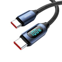 USB Type-C to Type-C 100w PD Fast Charging Braided Cable with Display