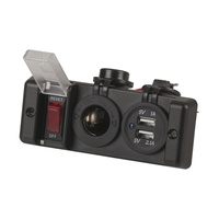 Panel Mount Cigarette Lighter Socket and Dual USB with Switch
