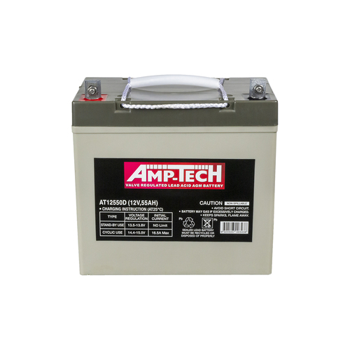 AMP-TECH 12v 55ahr AGM Deep Cycle Battery