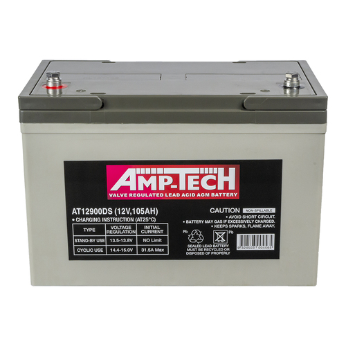 AMP-TECH 12v 105ahr AGM Deep Cycle Battery