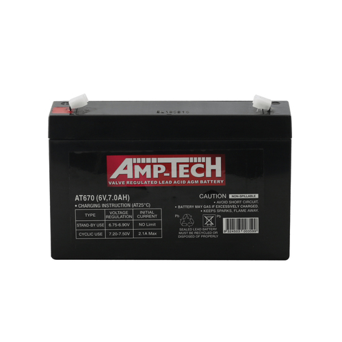 AMP-TECH 6v 7ahr AGM Battery