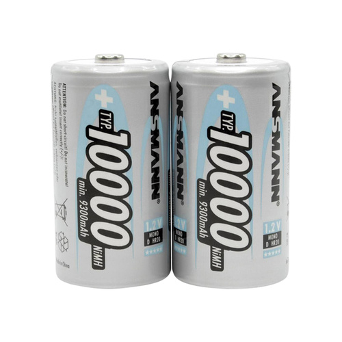 Ansmann D Size 10000mah NiMH Rechargeable Battery (2 Pack)