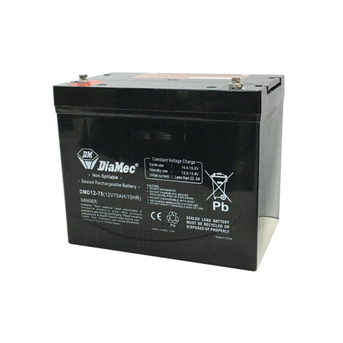 DiaMec 12v 75ahr AGM Deep Cycle Lead Acid Battery