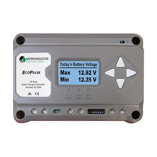 Morningstar EcoPulse 12v-24v 20a PWM Solar Charge Controller with Meter