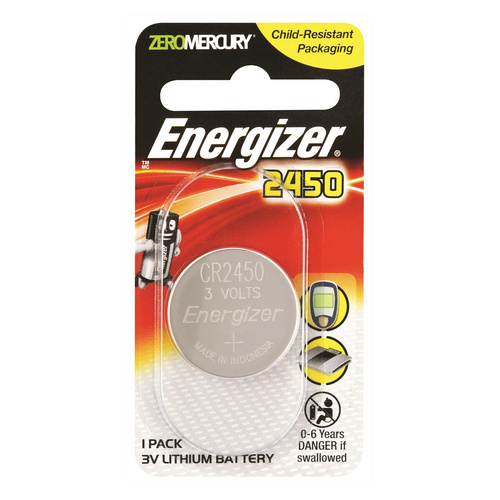 Energizer CR2450 3v Lithium Button Cell Battery (Single)