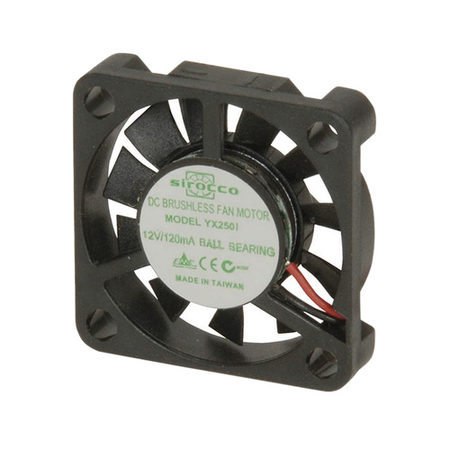 12v DC 30mm Thin Ball Bearing Fan - 2 Wires