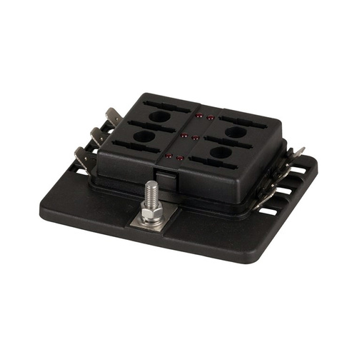 6 Way Blade Fuse Block with Spade Terminals