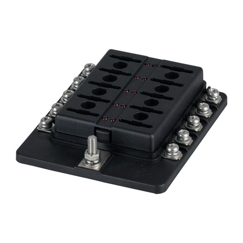 10 Way Blade Fuse Block with Screw Terminal Connection