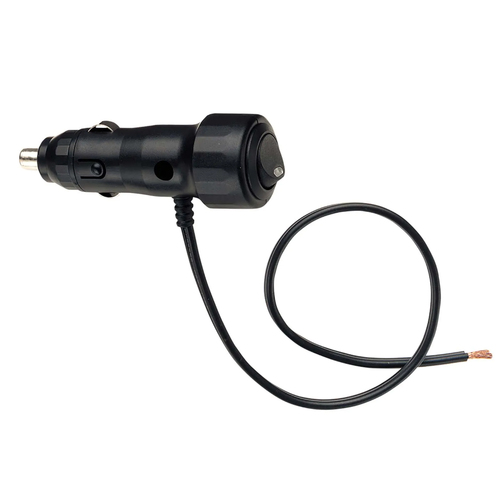 Cigarette Lighter Plug Bare Wire with On/Off Switch and LED