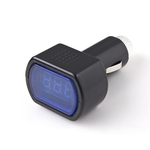 LED Car 12V 24V Battery Volt Voltage Meter Gauge Cigar Lighter Plug Black UK 