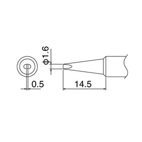 Hakko 1.6mm Chisel Soldering Tip for FX888 Series Stations