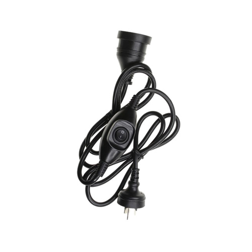 1.8m Extension Cord with In Line Switch - Black