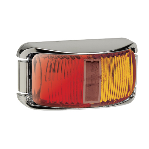 LED 10-33v Side Red / Amber Marker Lamp Chrome Base