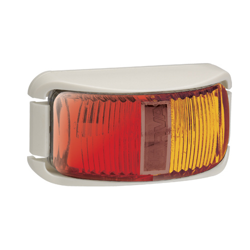 LED 10-33v Side Red / Amber Marker Lamp White Base