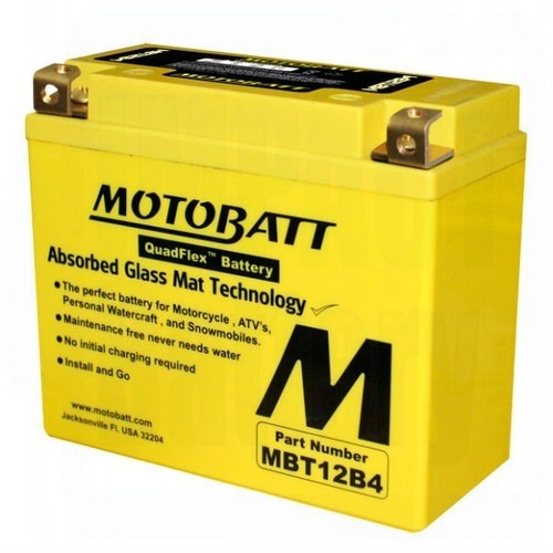 MotoBatt MBT12B4 12v 175ccA Maintenance Free Battery