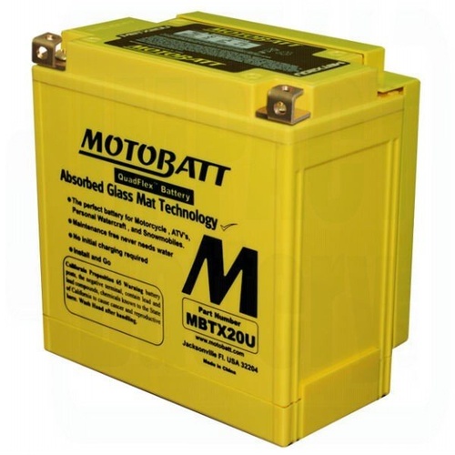 MotoBatt MBTX20U Quadflex 12v 310ccA Maintenance Free Battery