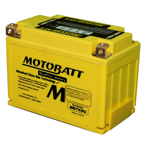 MotoBatt MBTX9U Quadflex 12v 160ccA Maintenance Free Battery