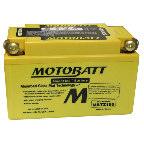 MotoBatt MBTZ10S Quadflex 12v 190ccA Maintenance Free Battery