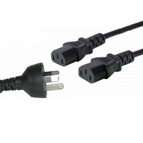 Power Cable 3 Pin to Two Female IEC320 Cable (1.8m)