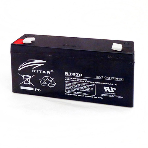 Ritar 6v 7ahr AGM Lead Acid Battery