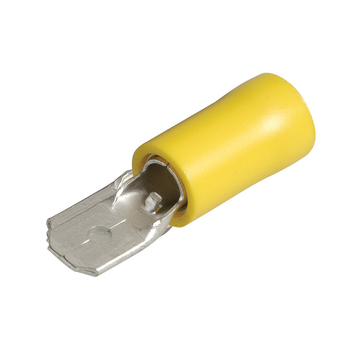 6.3mm Yellow Male Blade Terminal (100 Pack)