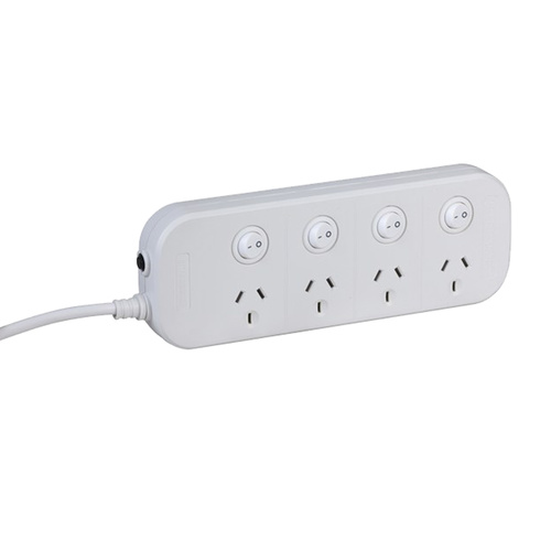 4 Way Switched Power Board with Surge and Overload Protection