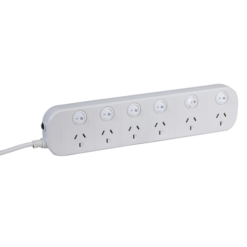 6 Way Switched Power Board with Surge and Overload Protection