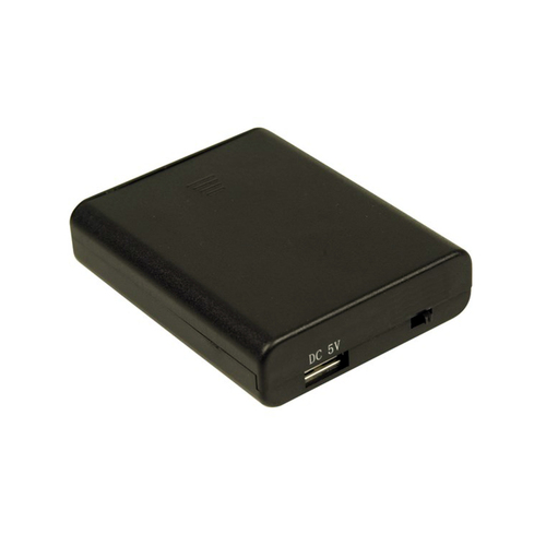 Four AA Battery Case Power Bank with USB Output